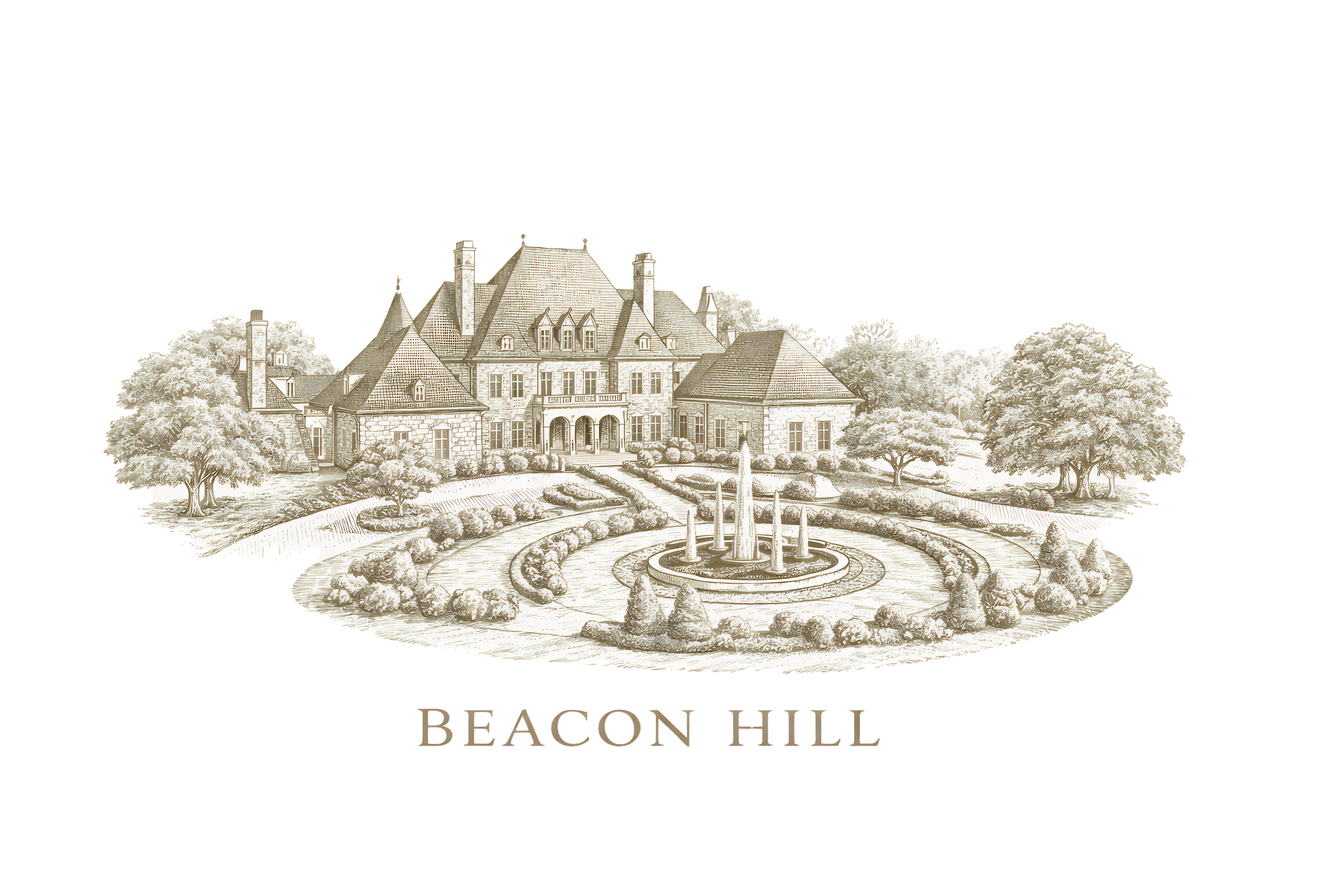 Beacon Hill Estate grounds and gardens in North Carolina